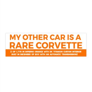 Rare Corvette Sticker Version II Remastered