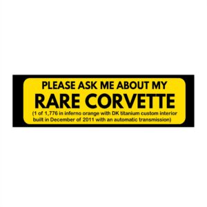 Rare Corvette Sticker Version I Remastered