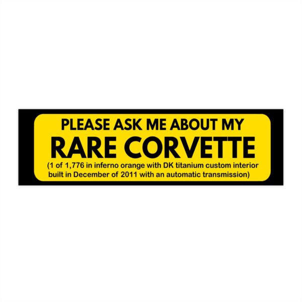 Rare Corvette Sticker Version I Remastered